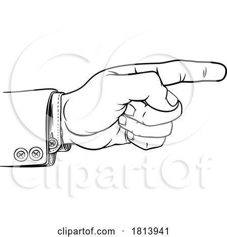 Hand Pointing Finger Direction in Business Suit by AtStockIllustration