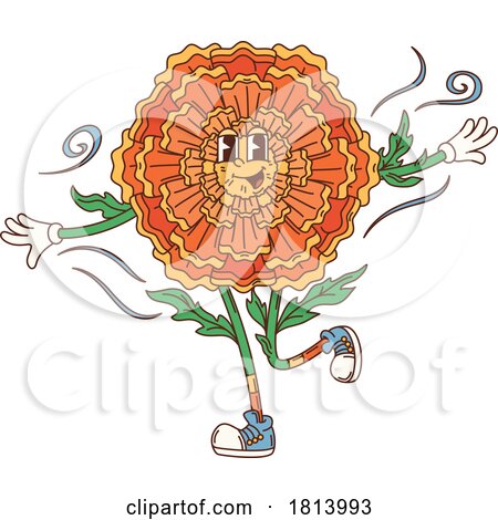 Cartoon Hippie Flower Mascot Licensed Stock Image by Vector Tradition SM