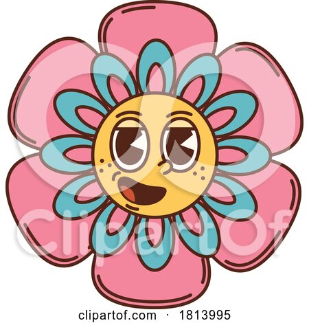 Cartoon Hippie Flower Mascot Licensed Stock Image by Vector Tradition SM