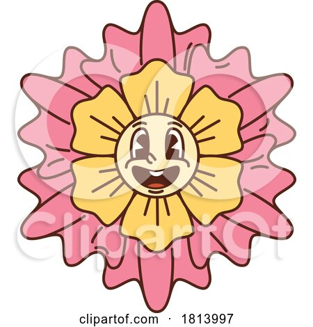 Cartoon Hippie Flower Mascot Licensed Stock Image by Vector Tradition SM