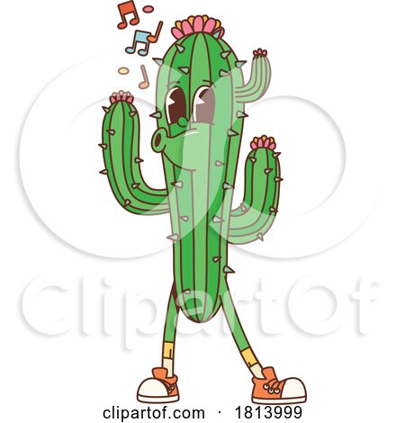 Singing Cactus Mascot Licensed Stock Image by Vector Tradition SM