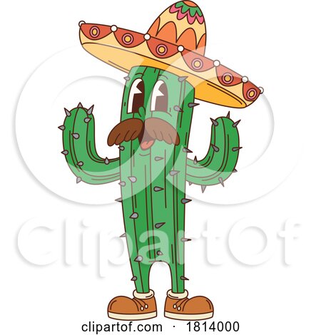 Mexican Cactus Mascot Licensed Stock Image by Vector Tradition SM