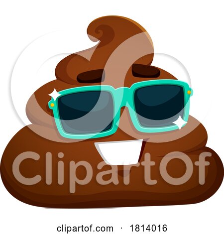 Pile of Poo Wearing Sunglasses Licensed Cartoon Clipart by Vector Tradition SM