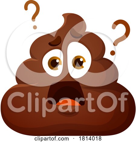 Confused Pile of Poo Licensed Cartoon Clipart by Vector Tradition SM