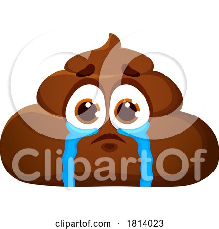 Crying Pile of Poo Licensed Cartoon Clipart by Vector Tradition SM