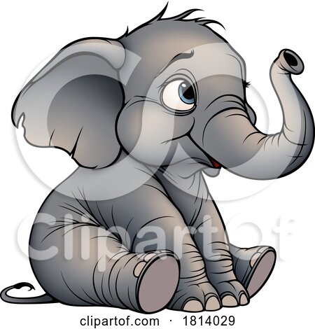 Cute Sitting Baby Elephant Licensed Stock Image by dero