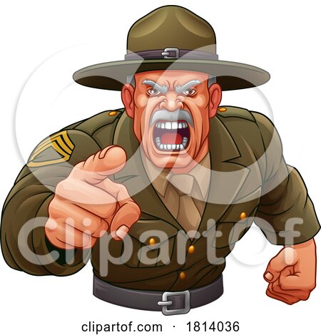 Drill Instructor Sergeant Bootcamp Army Soldier by AtStockIllustration