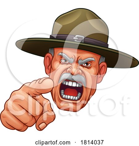 Drill Instructor Sergeant Bootcamp Army Soldier by AtStockIllustration