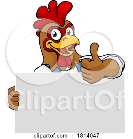 Chicken Painter Handyman Mechanic Plumber Cartoon by AtStockIllustration