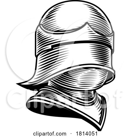 Knight Helm Medieval Helmet Vintage Woodcut Style by AtStockIllustration