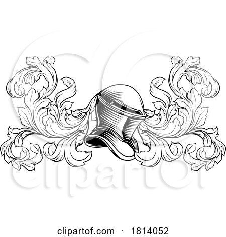 Coat of Arms Crest Knight Helmet Heraldry Design by AtStockIllustration