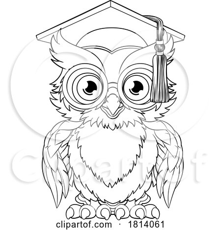 Wise Old Owl Bird Cartoon Graduation Professor by AtStockIllustration