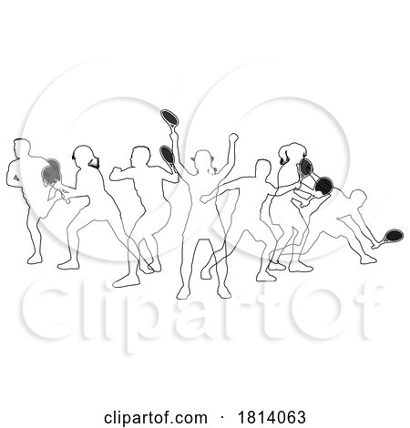 Silhouette Tennis Players Silhouettes Concept by AtStockIllustration