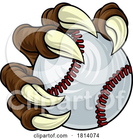 Baseball Ball Claw Cartoon Monster Animal Hand by AtStockIllustration