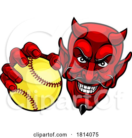 Devil Softball Sports Team Mascot by AtStockIllustration