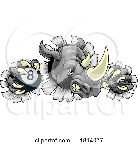 Rhino Rhinoceros Pool Cartoon Sports Mascot by AtStockIllustration