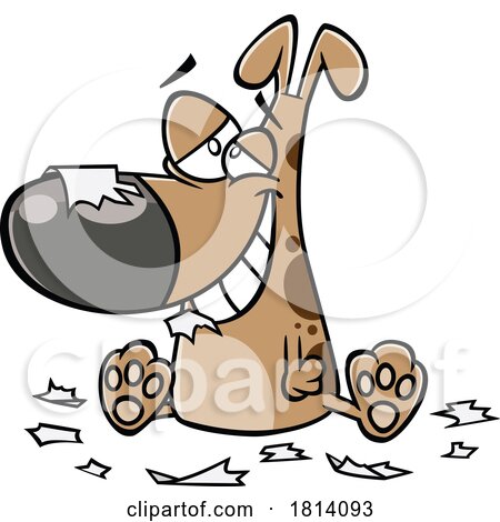 Cartoon Naughty Dog with Scraps Licensed Stock Image by toonaday
