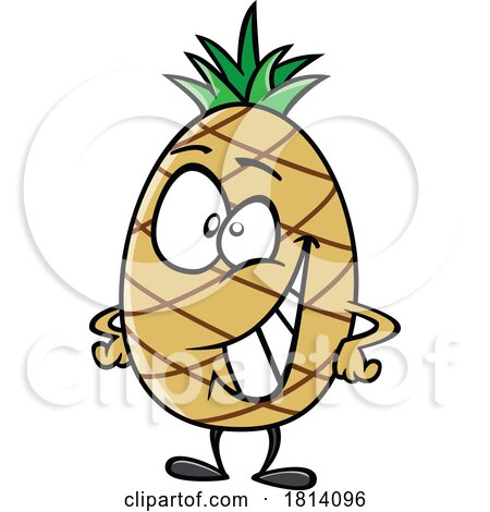 Cartoon Happy Pineapple Licensed Stock Image by toonaday