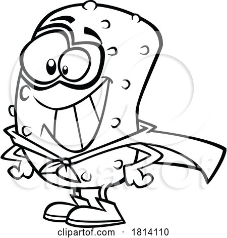 Cartoon Happy Super Pickle Licensed Black and White Stock Image by toonaday