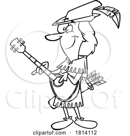 Cartoon Will Scarlett of Robin Hood Licensed Black and White Stock Image by toonaday