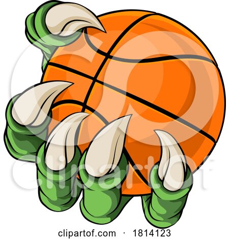 Basketball Ball Claw Cartoon Monster Animal Hand by AtStockIllustration