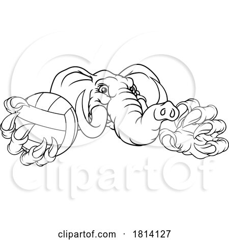 Elephant Volleyball Volley Ball Animal Mascot by AtStockIllustration