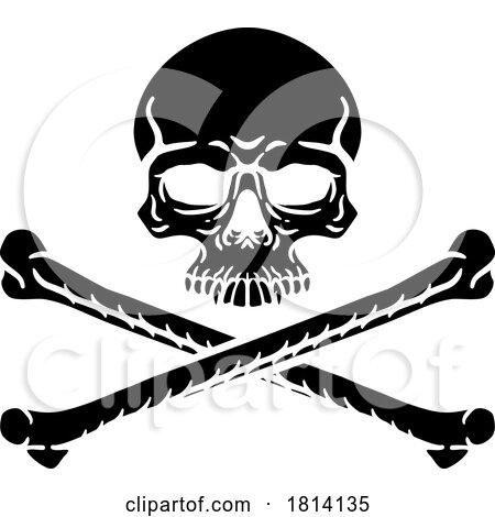 Skull and Crossbones Pirate Grim Reaper Cartoon by AtStockIllustration