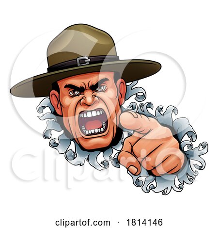 Drill Instructor Sergeant Bootcamp Army Soldier by AtStockIllustration