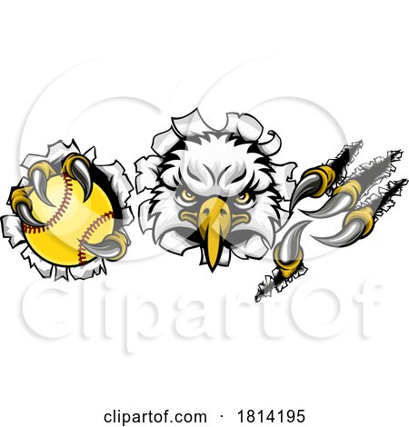 Eagle Softball Animal Sports Team Mascot by AtStockIllustration