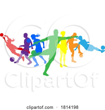 Soccer Football Players People Silhouettes Concept by AtStockIllustration