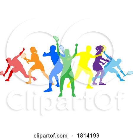 Silhouette Tennis Players Silhouettes Concept by AtStockIllustration