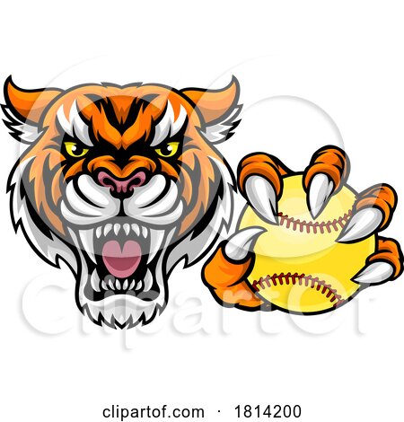 Tiger Softball Animal Sports Team Mascot by AtStockIllustration