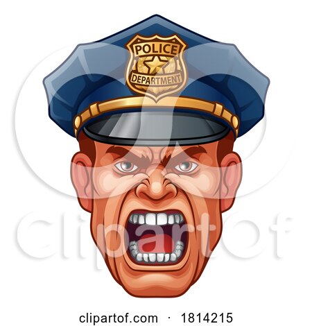 Policeman Angry Police Man Cartoon Character Cop by AtStockIllustration