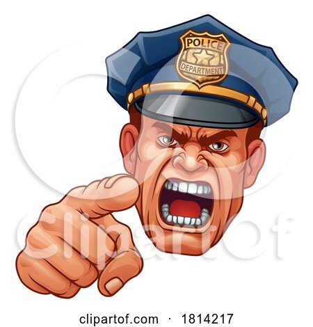 Policeman Angry Police Man Cartoon Character Cop by AtStockIllustration