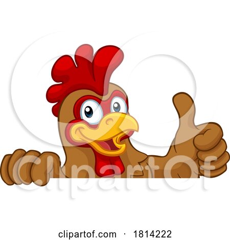 Chicken Rooster Cockerel Bird Cartoon Character by AtStockIllustration