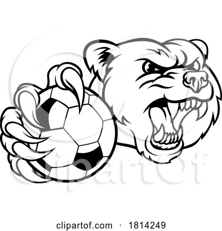 Bear Soccer Football Claw Grizzly Animal Mascot by AtStockIllustration