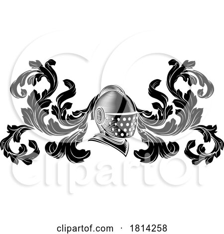 Coat of Arms Crest Knight Helmet Heraldry Design by AtStockIllustration