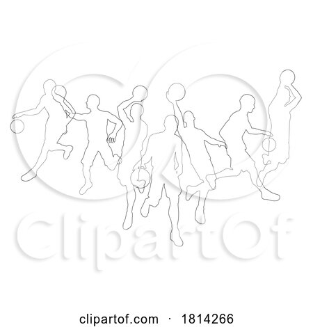 Basketball Silhouette Players Player Silhouettes by AtStockIllustration