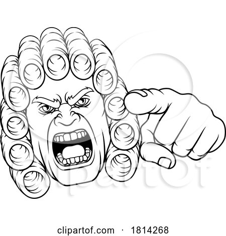 Angry Judge Pointing Cartoon Character by AtStockIllustration