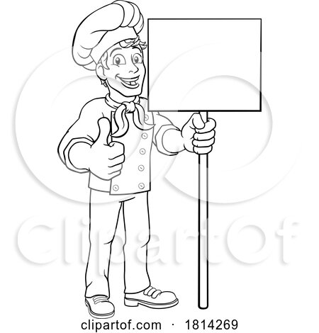 Chef Cook Baker Sign Cartoon by AtStockIllustration