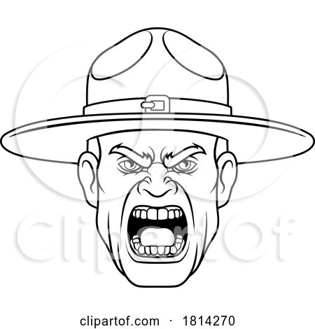 Drill Instructor Sergeant Bootcamp Army Soldier by AtStockIllustration