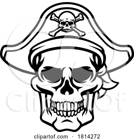 Pirate Hat Skull and Crossbones Cartoon by AtStockIllustration