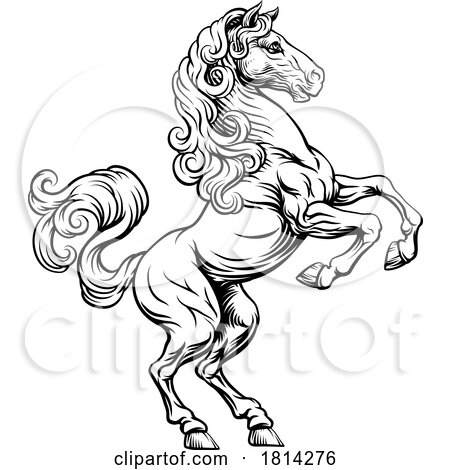 Horse Crest Rampant Coat of Arms Heraldic Heraldry by AtStockIllustration