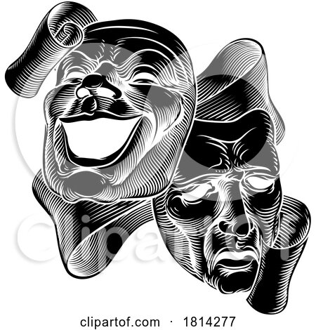 Theatre Drama Comedy and Tragedy Masks by AtStockIllustration