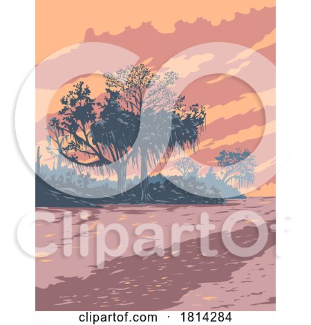 Barataria Preserve in Jean Lafitte National Historical Park Louisiana WPA Poster Art by patrimonio