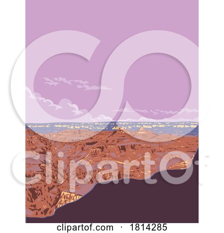 Grand Canyon National Park South Rim Arizona WPA Poster Art by patrimonio