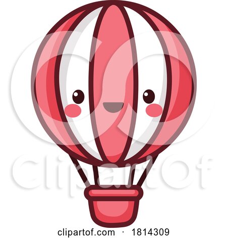 Hot Air Balloon Mascot Kawaii Styled Licensed Stock Image by yayayoyo