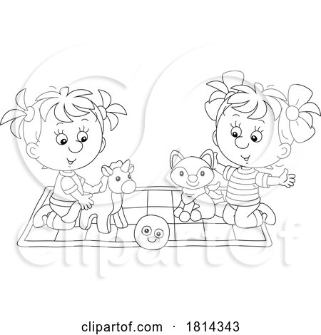 Girls Playing with Toys Licensed Stock Image by Alex Bannykh