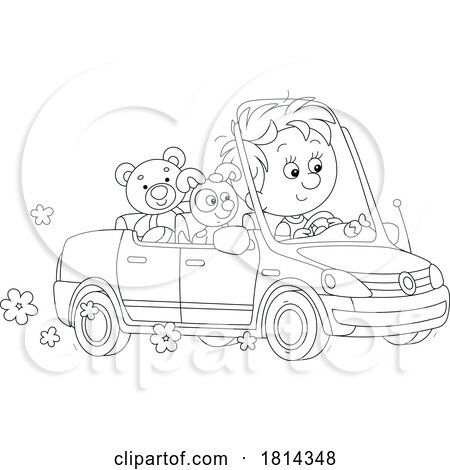 Boy Driving Licensed Stock Image by Alex Bannykh