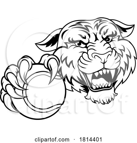 Tiger Tennis Ball Animal Sports Team Mascot by AtStockIllustration